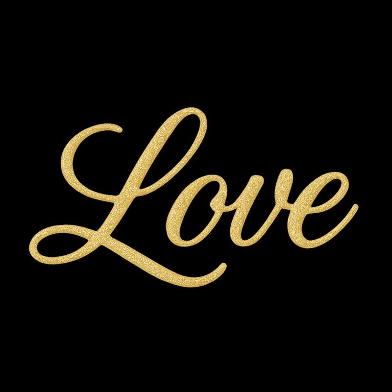 Gold Glitter Love Script Design