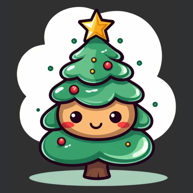 Conception de mascotte d’arbre de Noël mignon