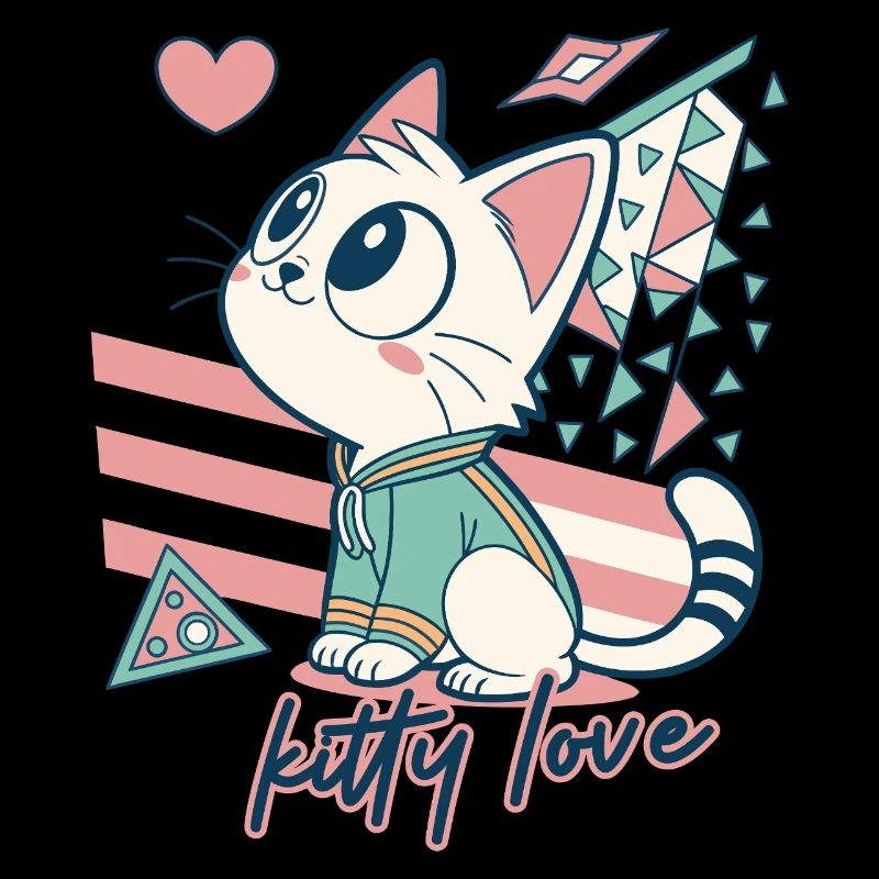 Kitty Love Geometric Pop Art