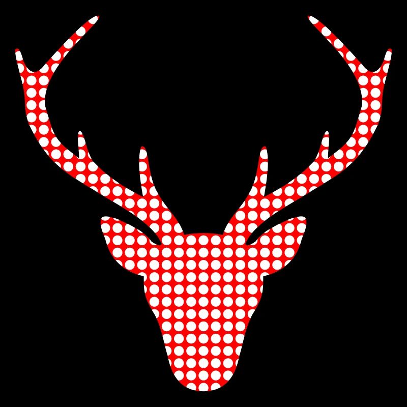 Red deer in dot pattern