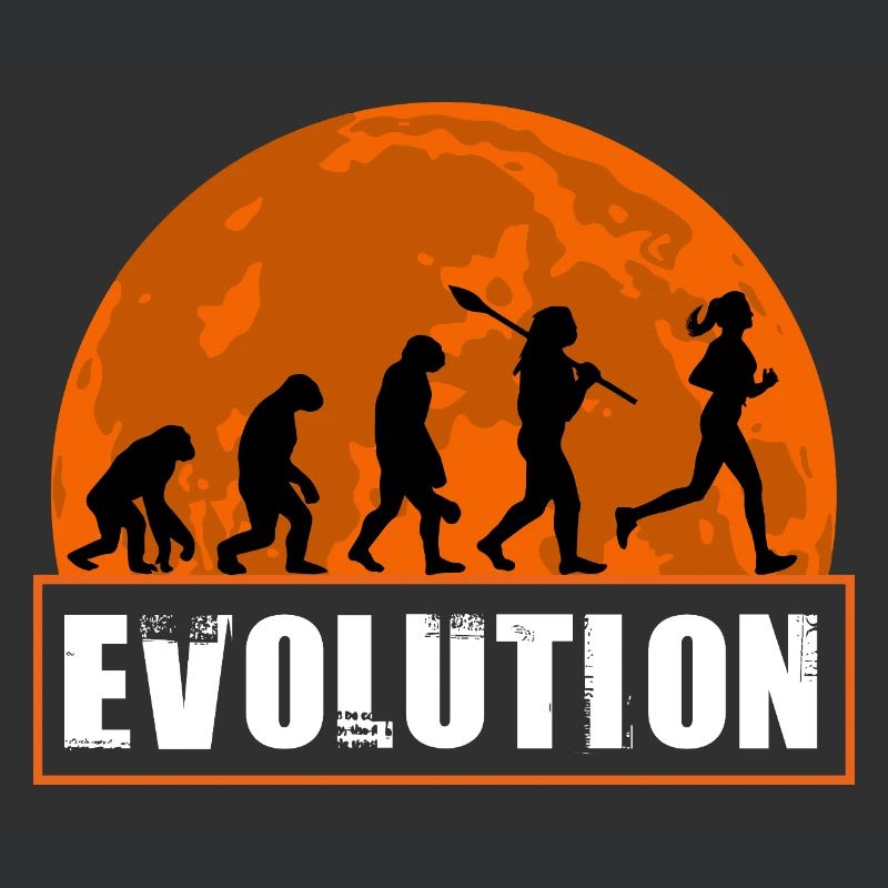 Running Evolution Running Girl Marathon Runner