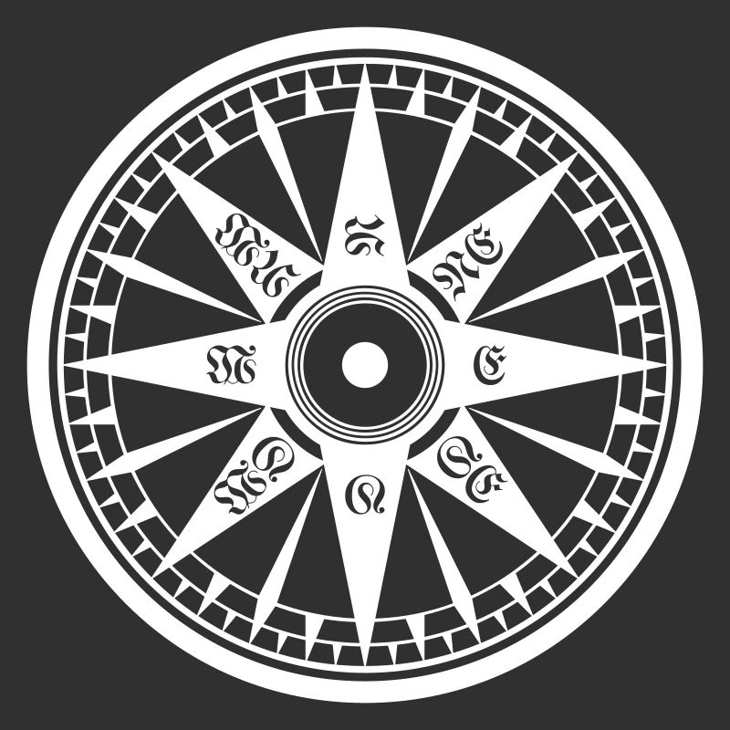 Kompass / Compass – Windrose, Schiffskompass