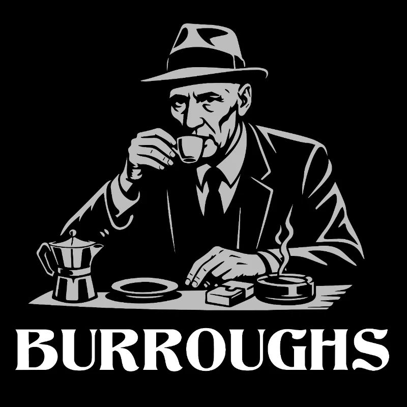 William S Burroughs buvant de l’espresso