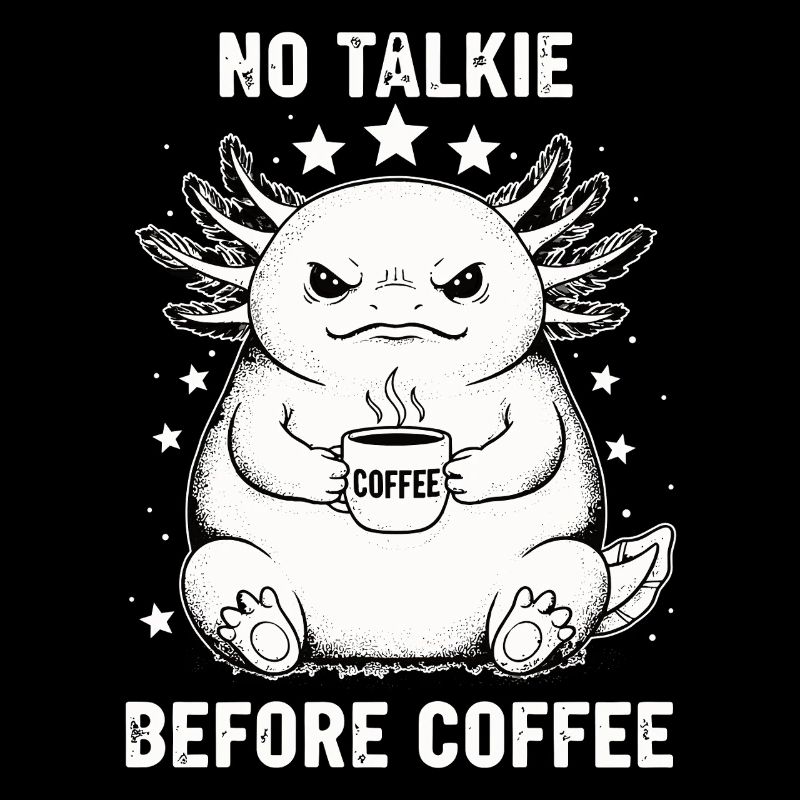 Pas de conversation devant un axolotl amateur de café
