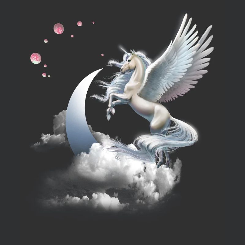 Einhorn oder Pegasus Fliegendes Pferd