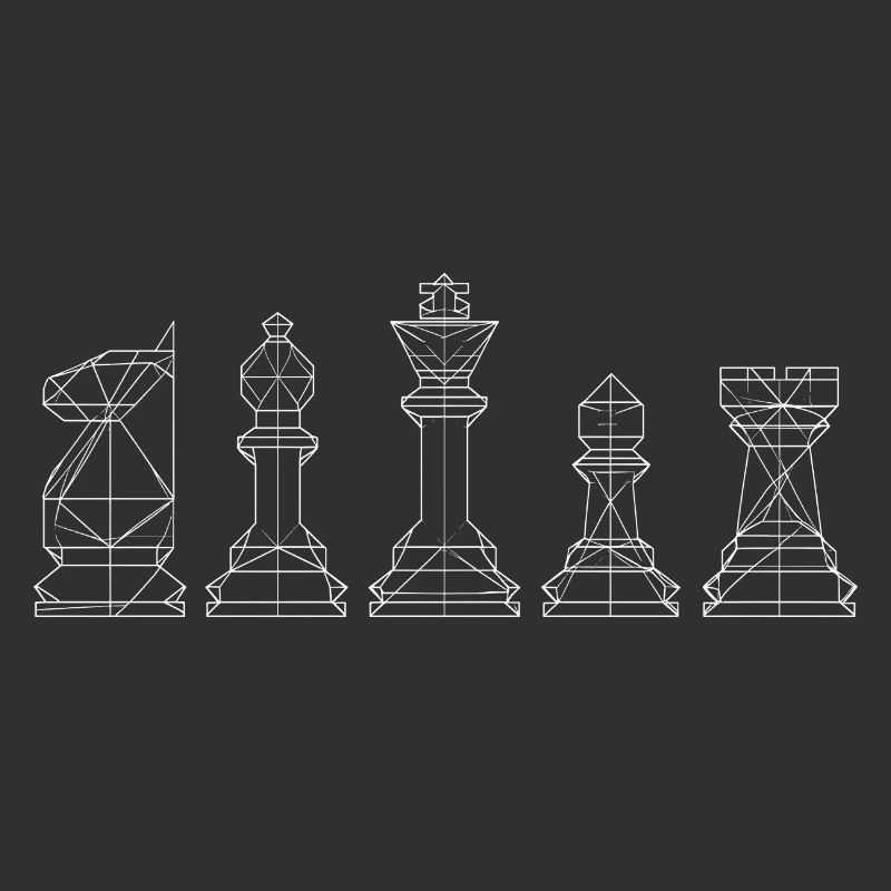 Jeu de société minimaliste de conception de pièces d’échecs