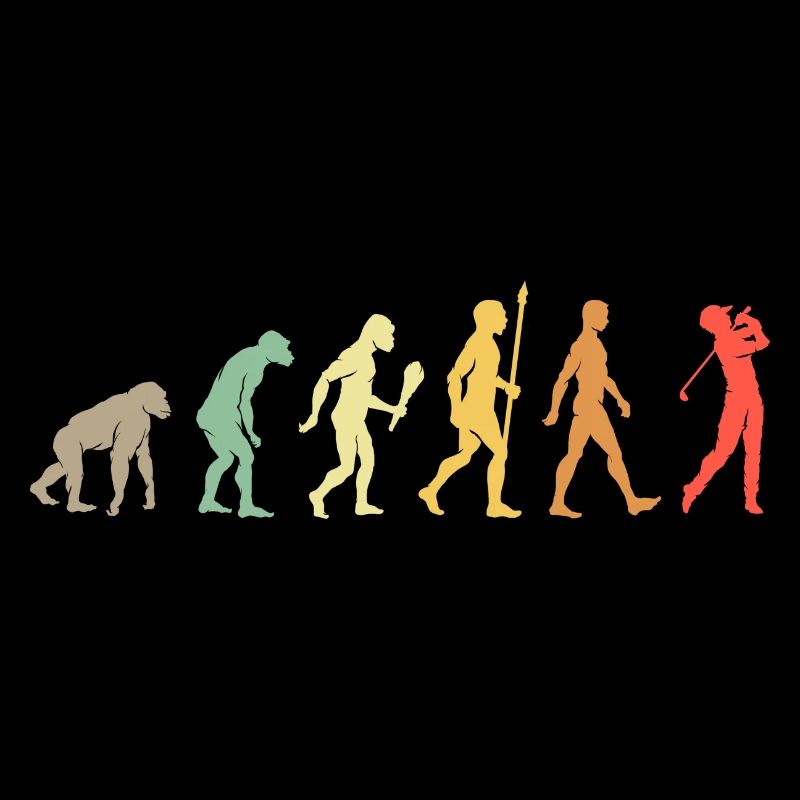 Vintage Golf Evolution Golfspieler Geschenkidee