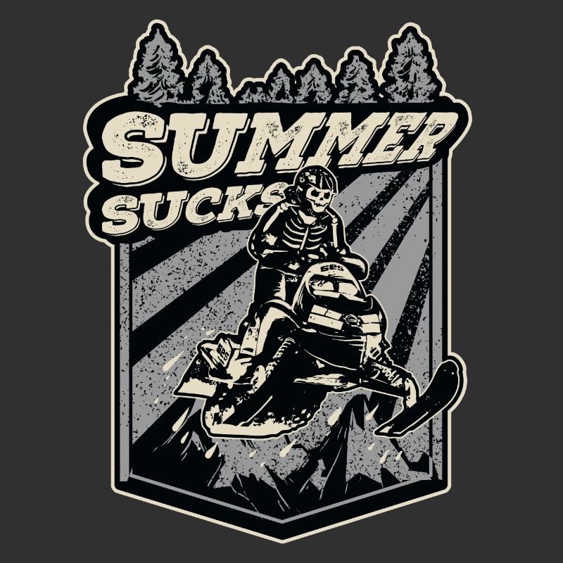 Summer Sucks Snowmobile Skeleton Snowmobiling