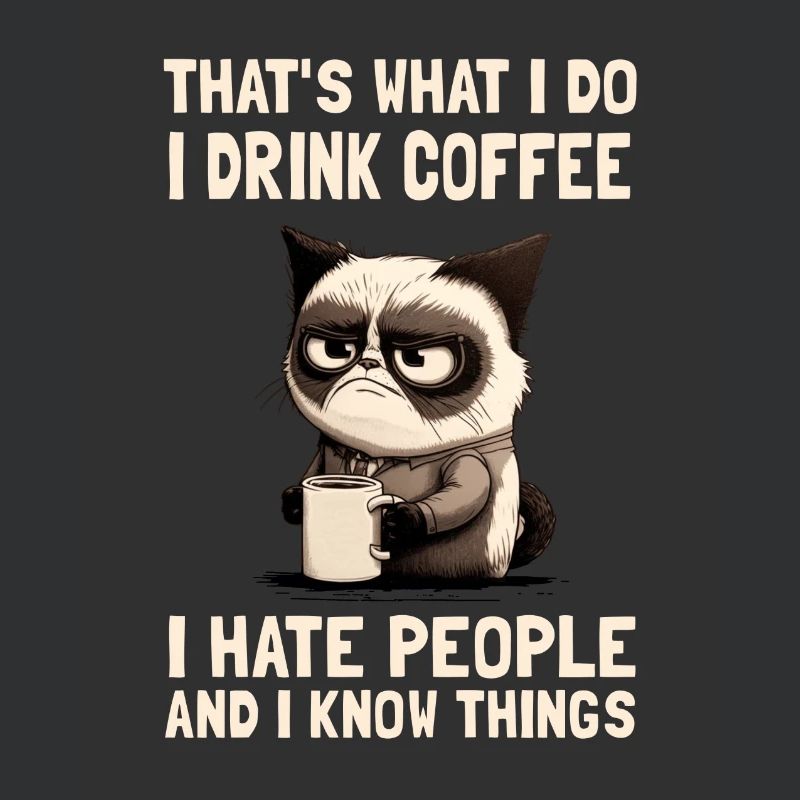 ärgerliche Katze Kater Grumpy Kaffee