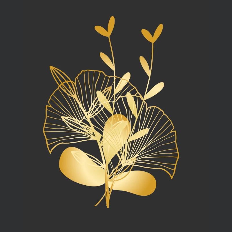 Composition florale en or