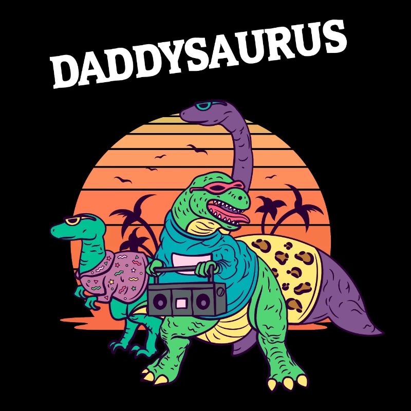 Daddysaurus Dinosaurie Vatertag Retro Papa