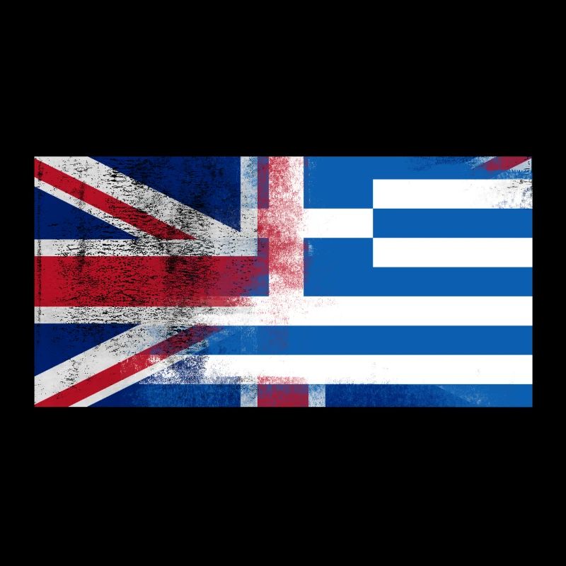 Britannique grec Grèce Moitié Royaume-Uni Drapeau