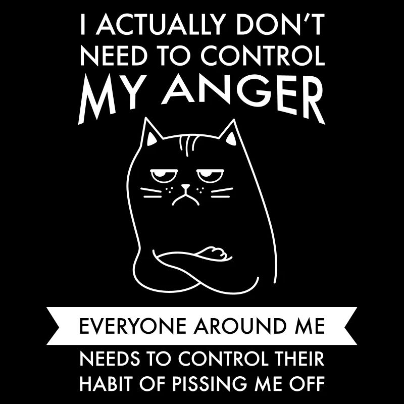 Control Anger Funny Job Work Office Angry Cat.
