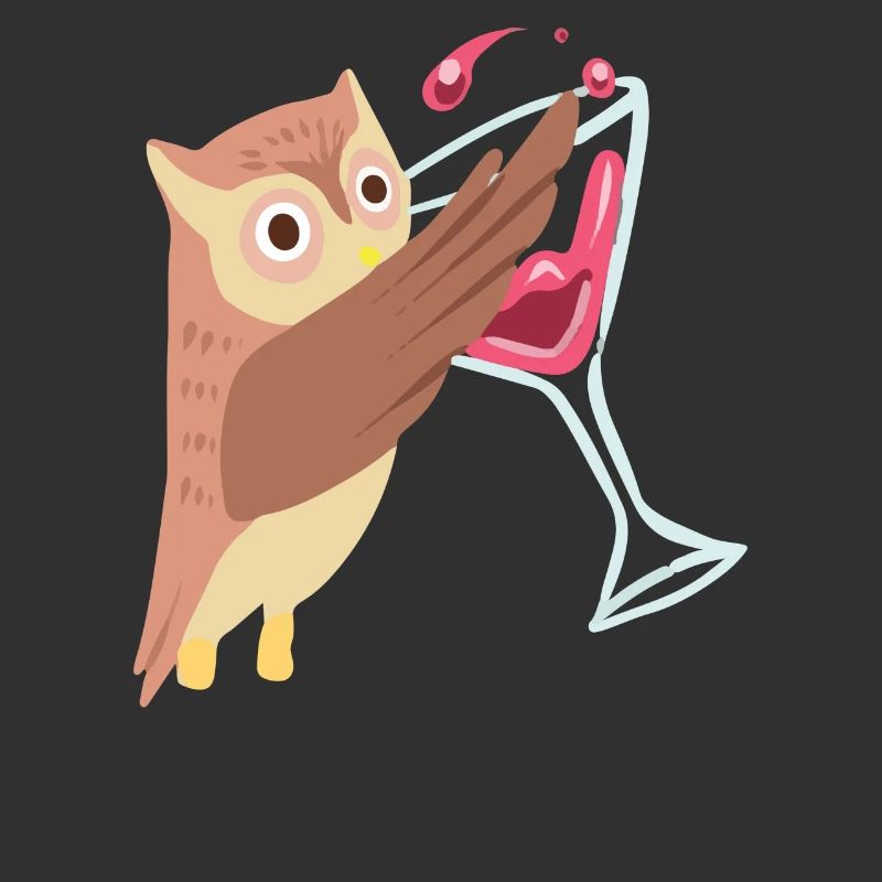 Süße Eule Owl Wein Glas Statement Fun Geschenk