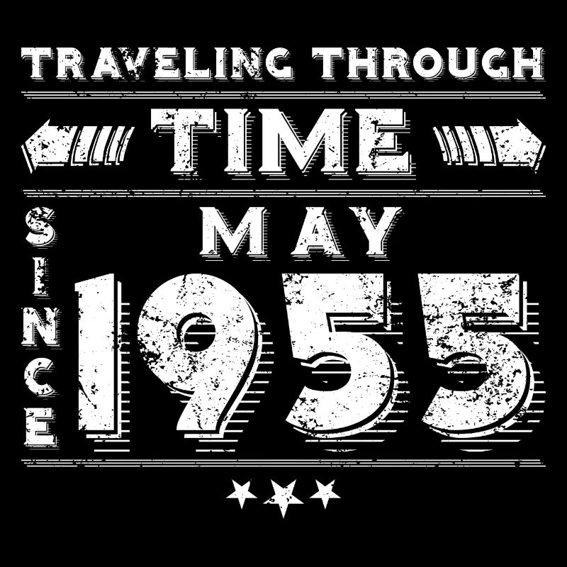 Conception d'anniversaire de voyage dans le temps vintage, mai 1955