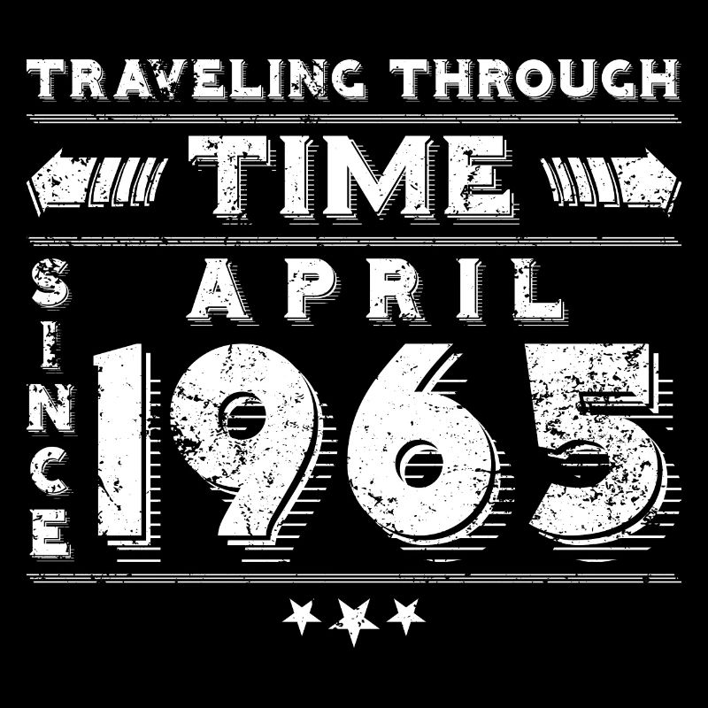Conception d'anniversaire de voyage dans le temps vintage avril 1965