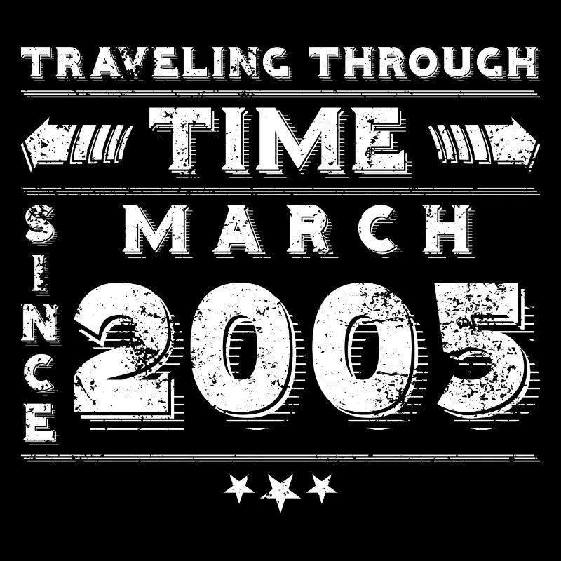 Conception d'anniversaire de voyage dans le temps vintage mars 2005