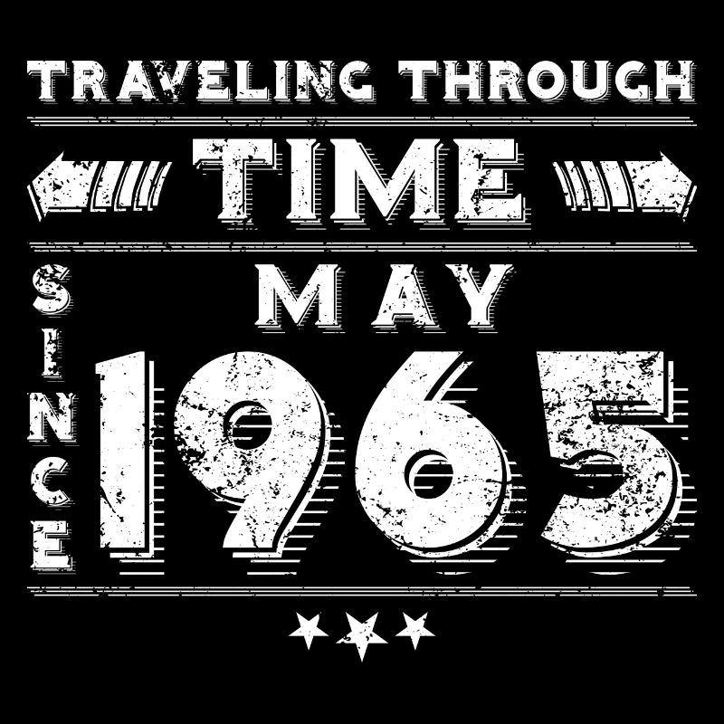 Conception d'anniversaire de voyage dans le temps vintage mai 1965