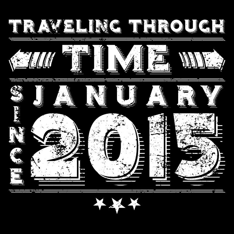 Conception d'anniversaire de voyage dans le temps vintage janvier 2015