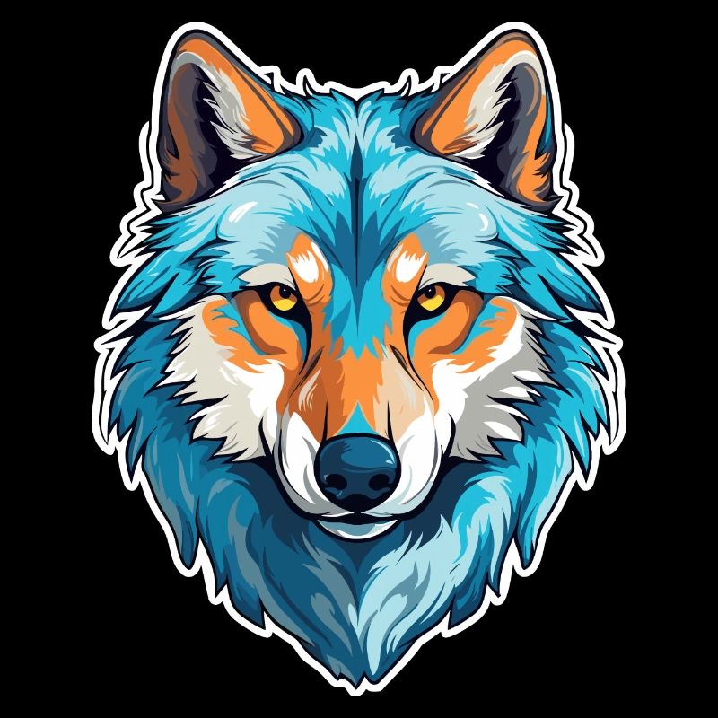 Wolf Kostüm blauer Wolfskopf Werwolf und