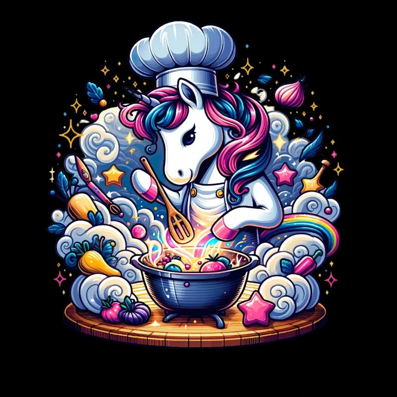Cooking in a Colorful Kitchen