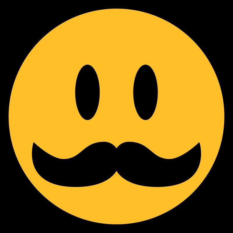 lustiges Emoji mit Schnurrbart