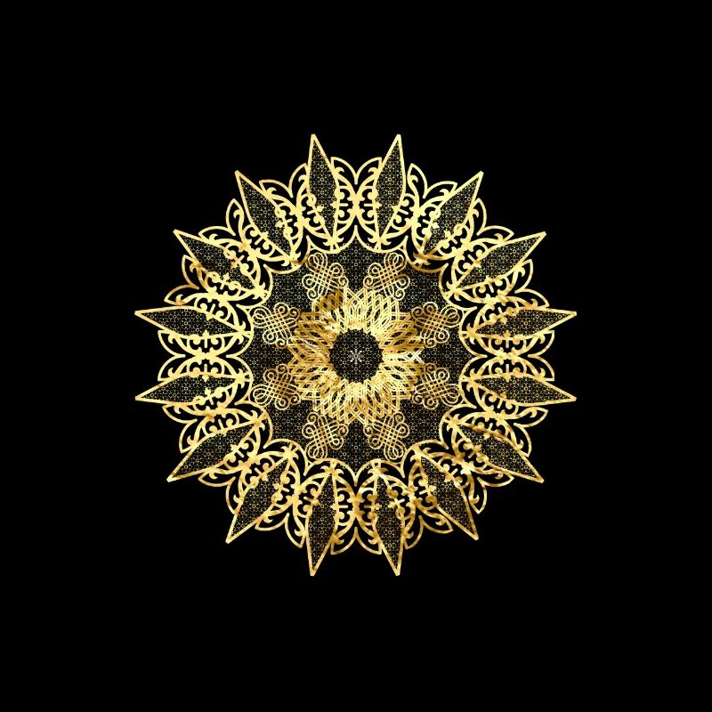 Golden geometric lace pattern