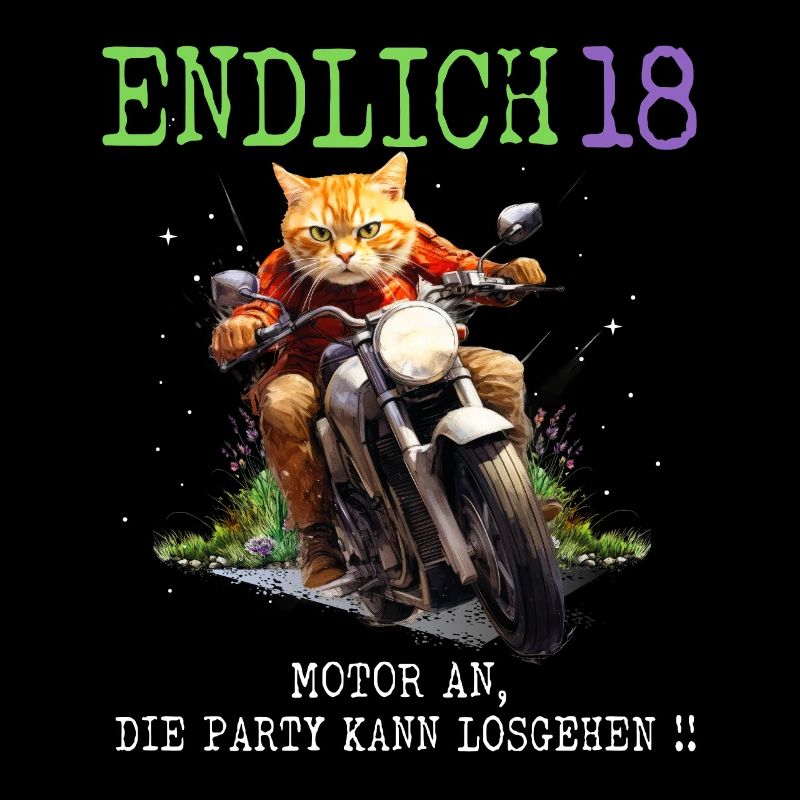 Endlich 18 Katze auf Motorrad