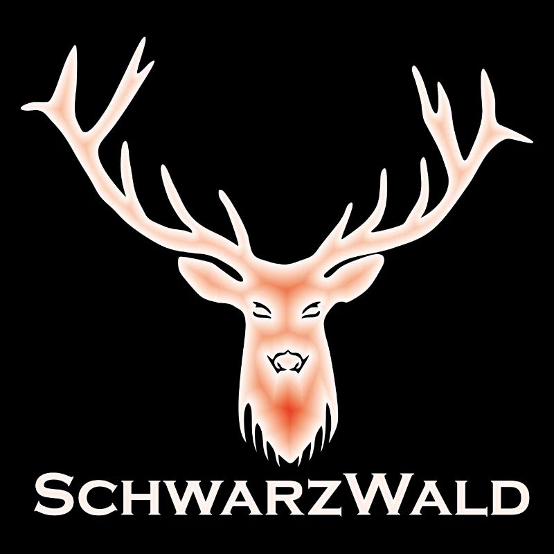 Schwarzwald Hirsch - Batik rot