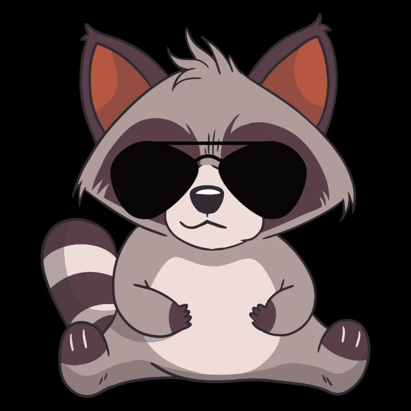 cooler Waschbär mit Sonnenbrille