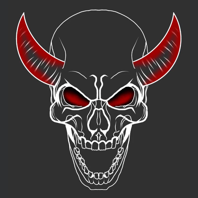 Skull devil horns
