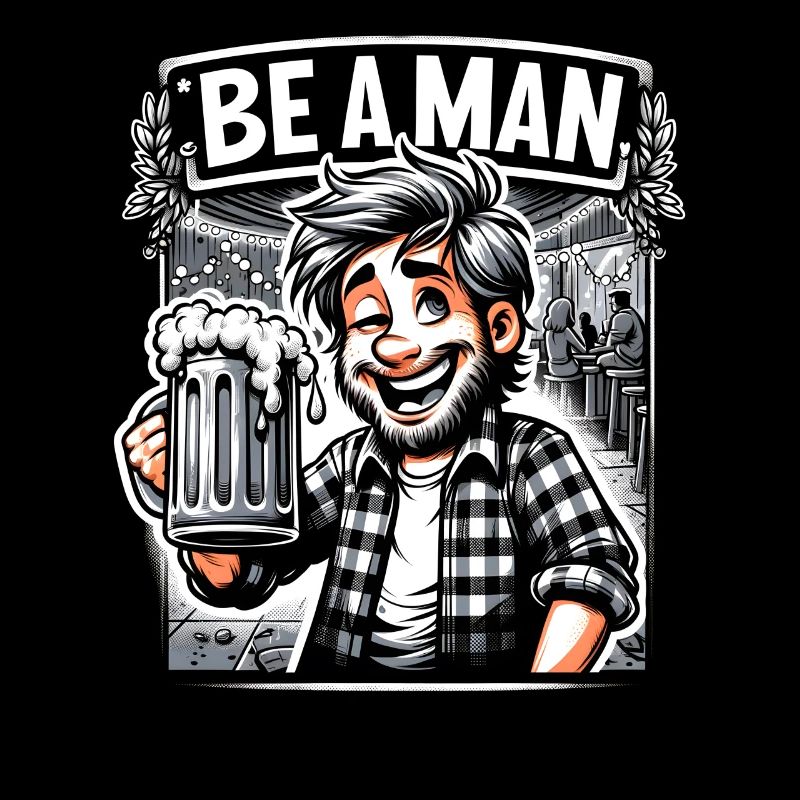 Be A Man Funny Beer Design For Men