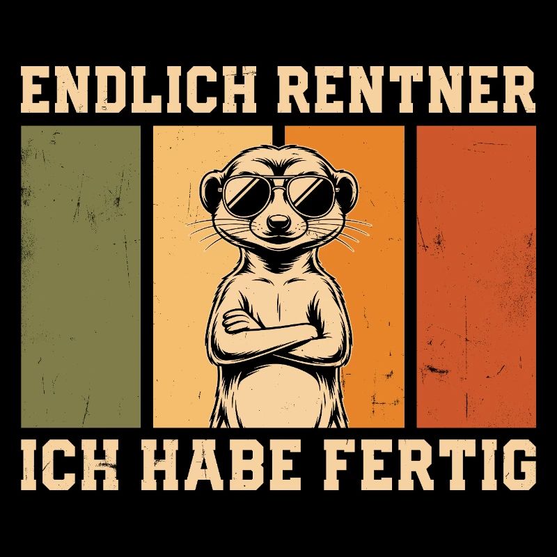 Endlich Rentner - Vintage Erdmännchen in Rente