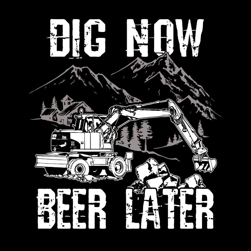 Bagger Shirt · Baustelle · Baumaschine · Bier