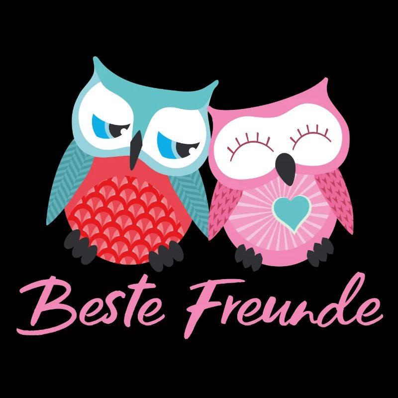 Beste Freunde Eulen rosa