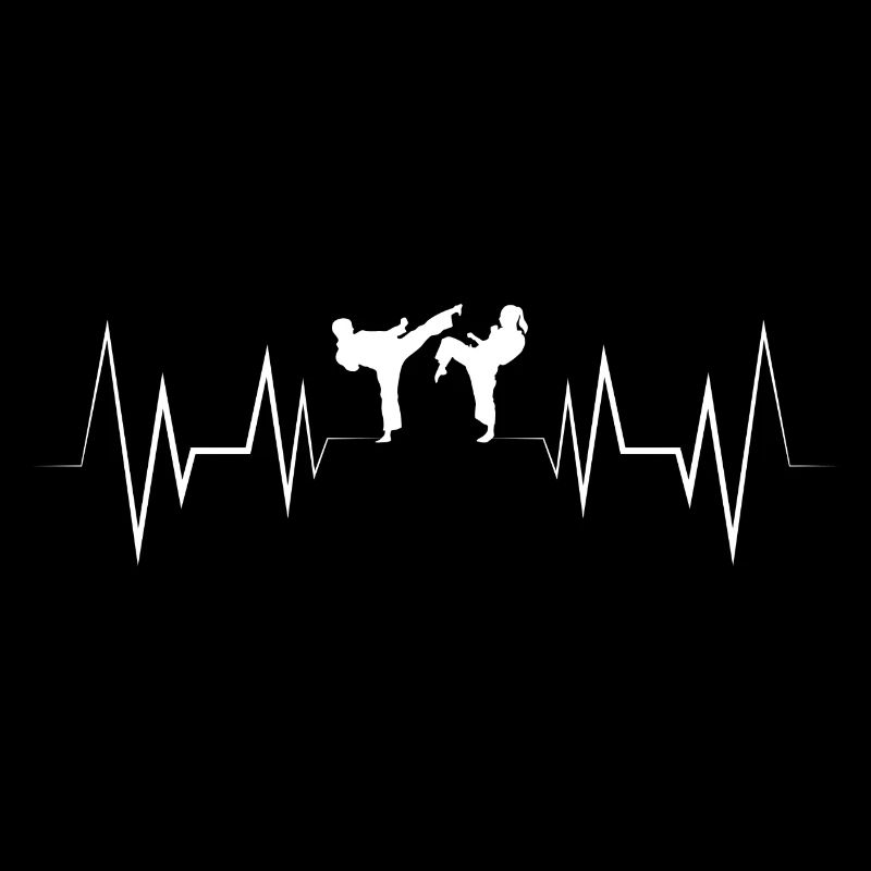 Herzschlag Karate Silhouette