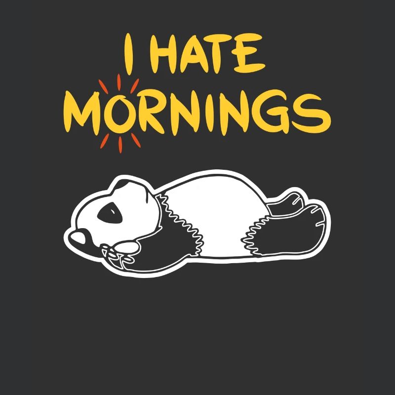 I Hate Mornings Funny Panda T-Shirt | Bear Feeling