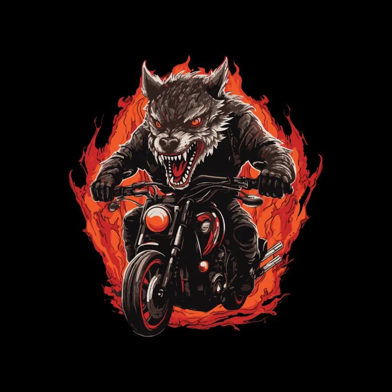 Wolf Motorcycle Biker Beast