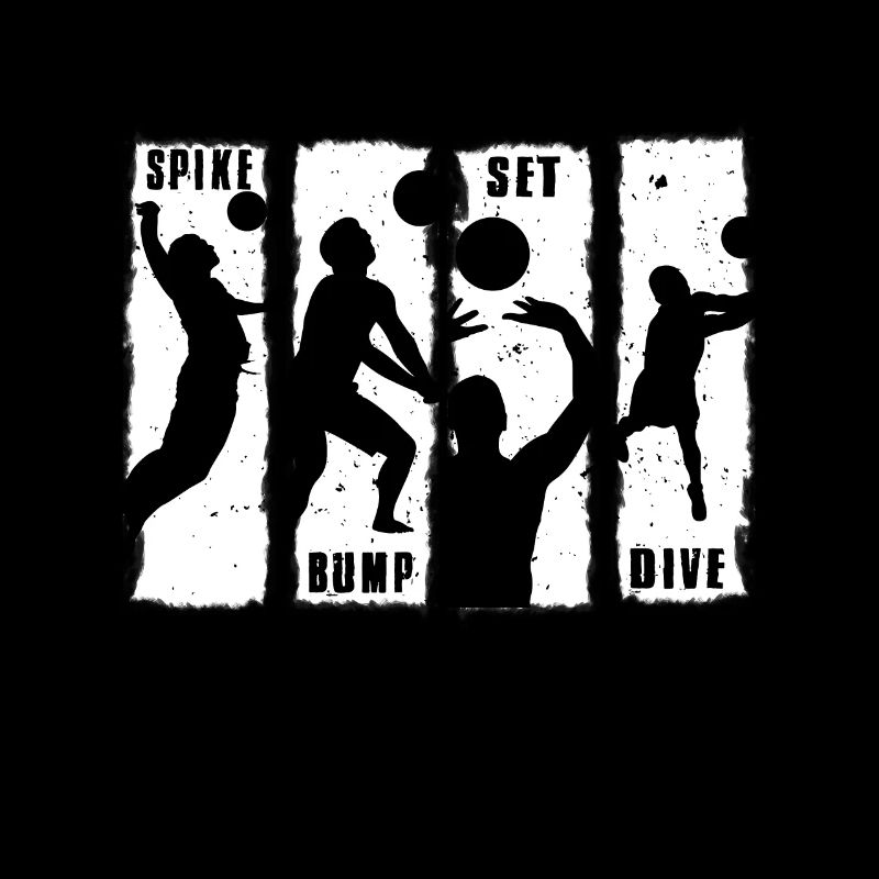 Spike Bump Set Dive Volleyball Graphic Gift