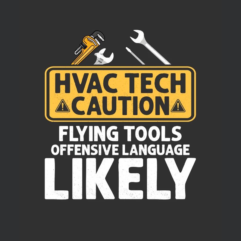 HVAC Tech Caution Flying Tools Technician Installe