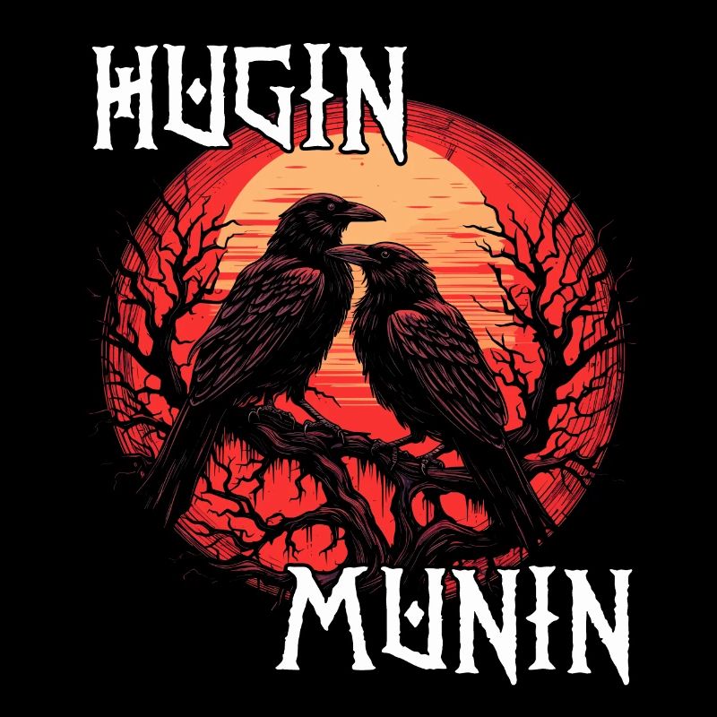 Valhalla | Wikinger Krieger T-Shirt | Odins Raben