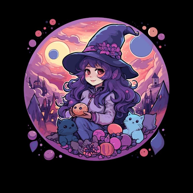 Costume de sorcières d’Halloween Kawaii Chibi Witch
