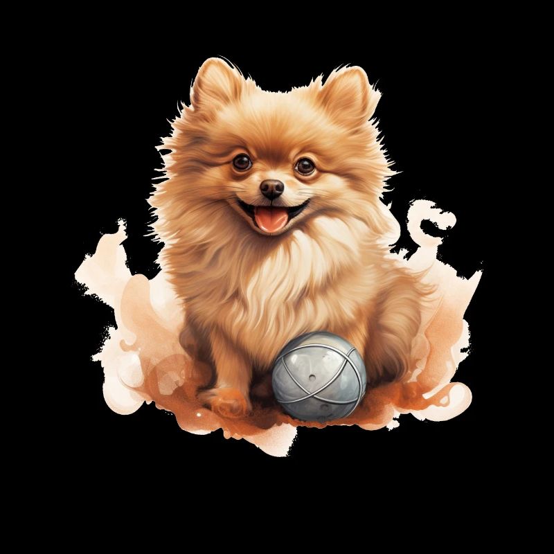 Süßes Zwergsitz Pomeranian T Hundehalter Gassi
