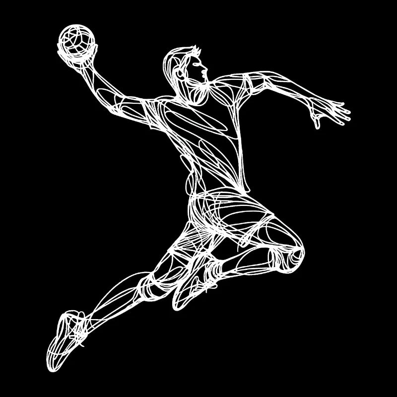 Handballer - single-line-drawing - 2 w