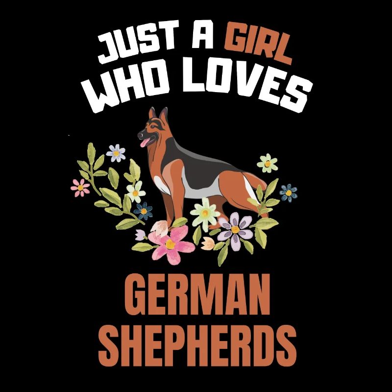 Blumen Hunde Deutscher Schäferhund Mädchen