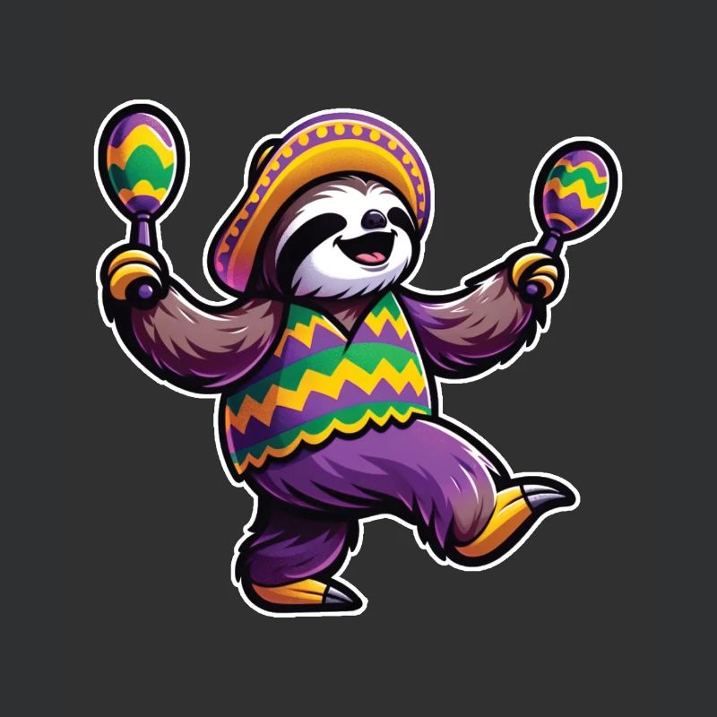 Mardi Gras Sloth - Celebrate Carnival Dancing