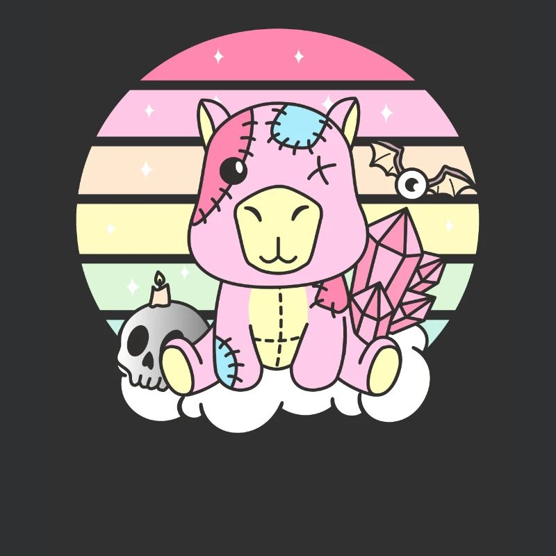Kawaii Gothic Capybara Pastellfarben Gothic Goth