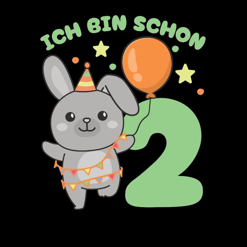Ich bin schon 2 Hasen Geburtstags Kinder