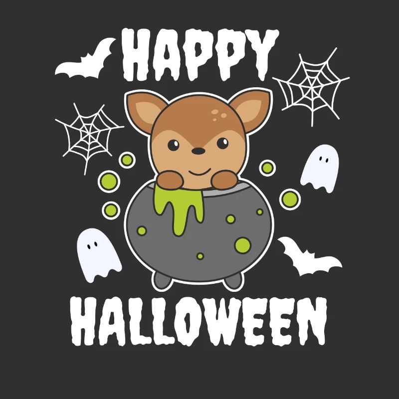 Cerf Joyeux Halloween Bâton de Chaudron de Sorcière