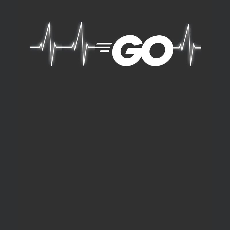 Langage de programmation Go avec logo Go en battement de cœur